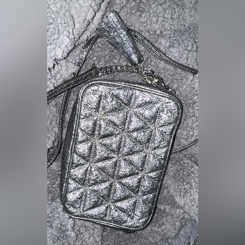 Silver Metallic Michael Kors Crossbody Bag